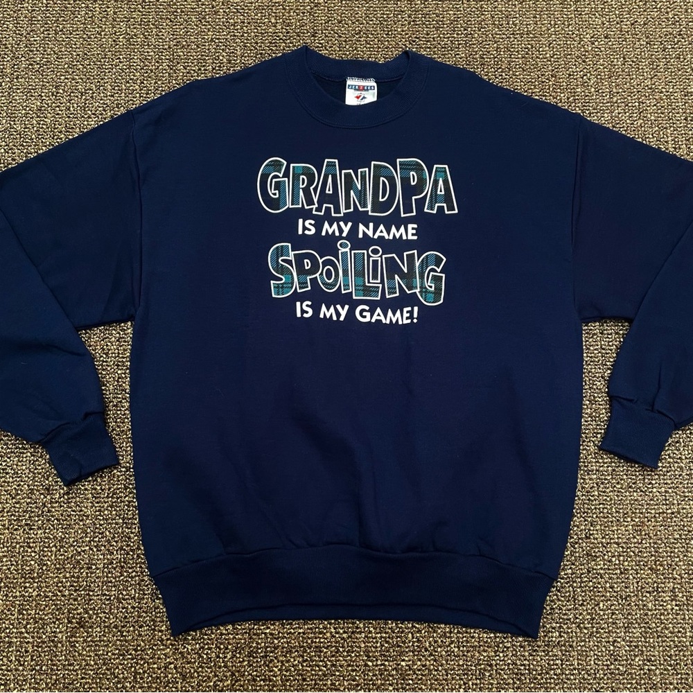 Vintage 90s Deadstock Grandpa Grandparents Grandkids Jerzees Sweatshirt Large